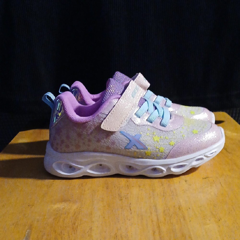 Geerx Kids' Glitter Sneakers - Pink and Light Blue - Picture 2 of 6
